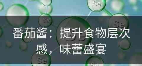番茄酱：提升食物层次感，味蕾盛宴